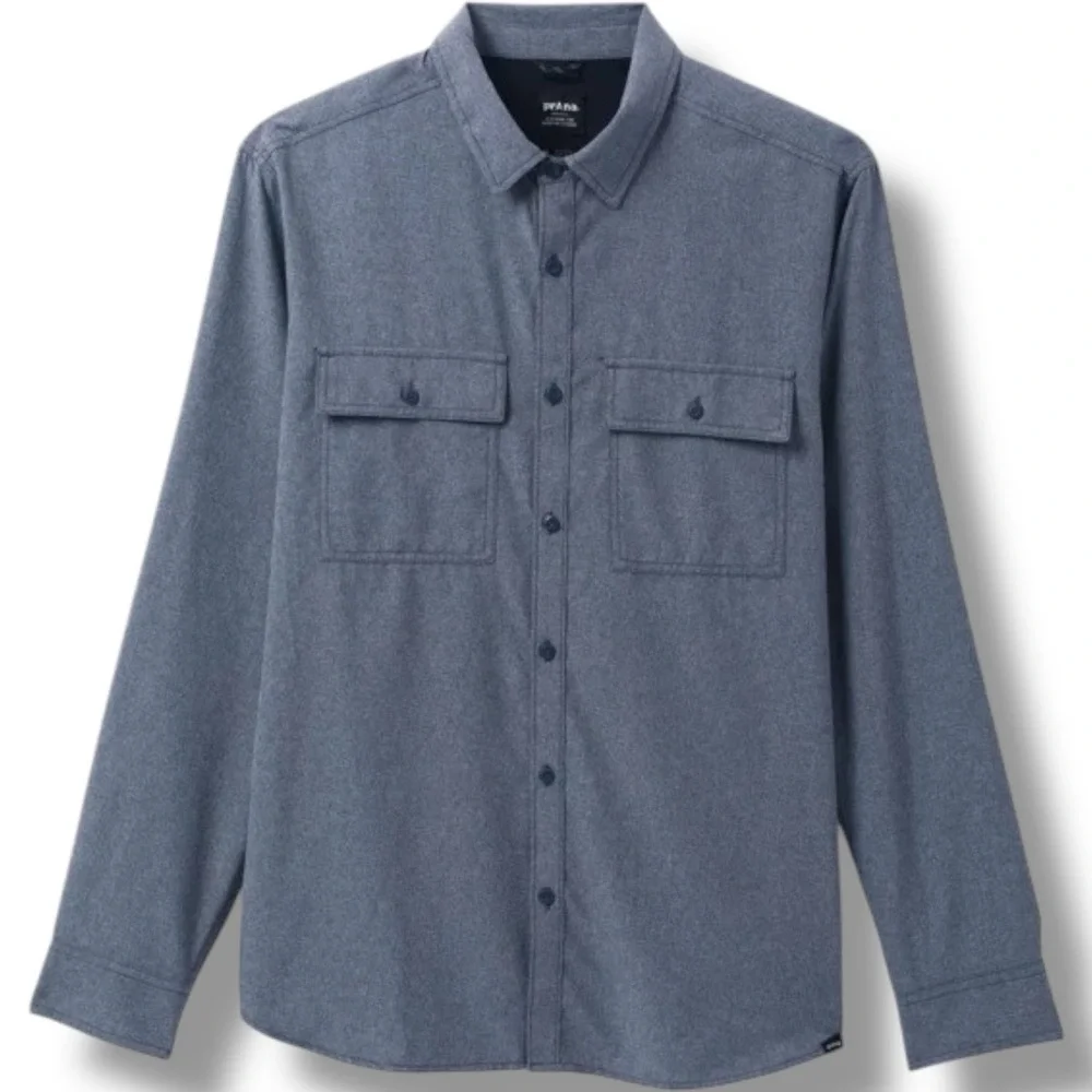 NWT prAna Lost Sol Long Sleeve Shirt Mens Size Extra Large XL - Nautical Heather - Picture 1 of 10